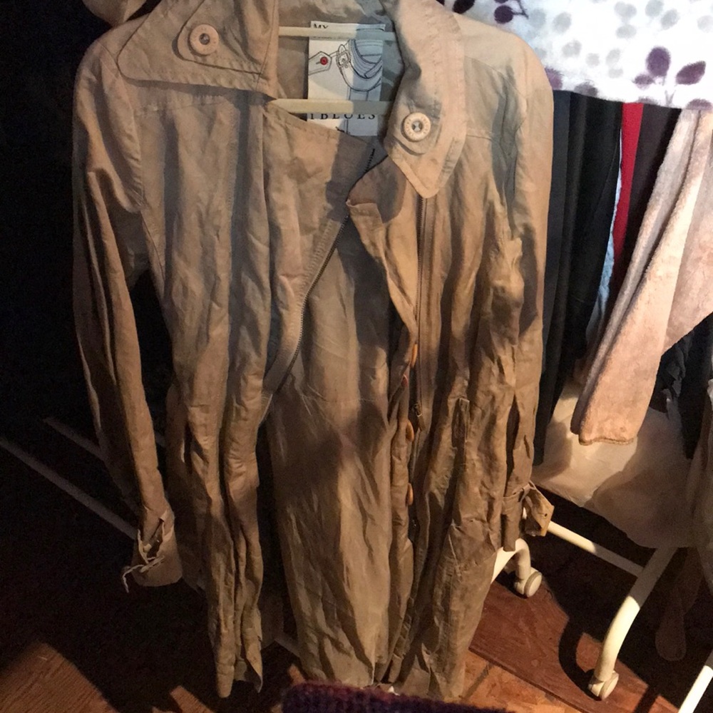 Tan trench coat